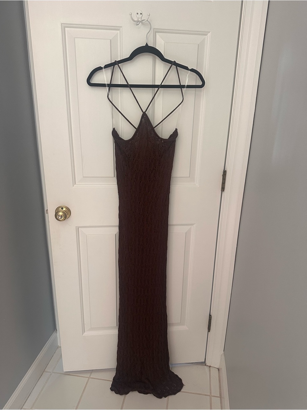 Brown Strappy Cover Up with Crisscross Back